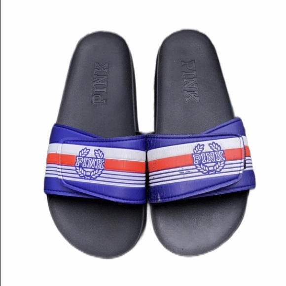 PINK Victoria's Secret Shoes - PINK Victoria’s Secret Red White Blue Slides